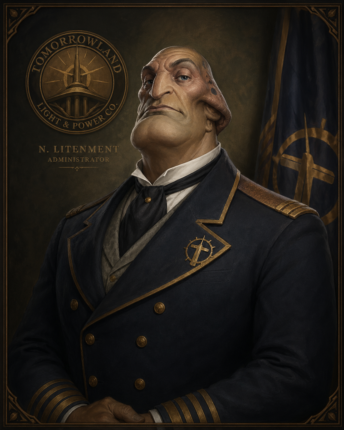 Official portrait of N. Litenment, Administrator — Tomorrowland Light & Power Co.